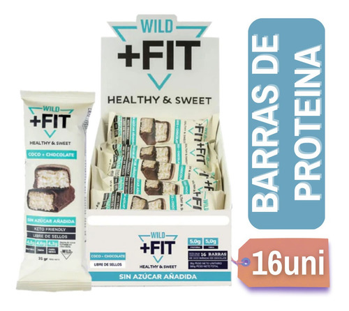 Barra Wild +fit Suplemento Chocolate Coco - 16 Unidades