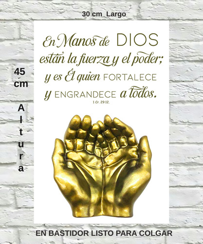 Manos De Dios / Fortaleza Y Poder / Cuadro Decorativo