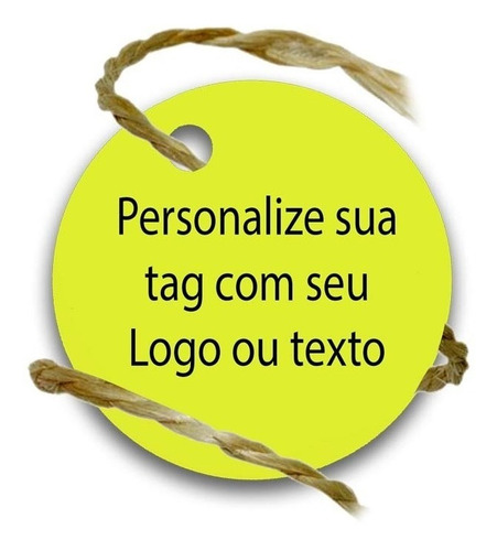 Tag Redonda Kraft Personalizada F/v Com Sisal 150pçs 4,5cm