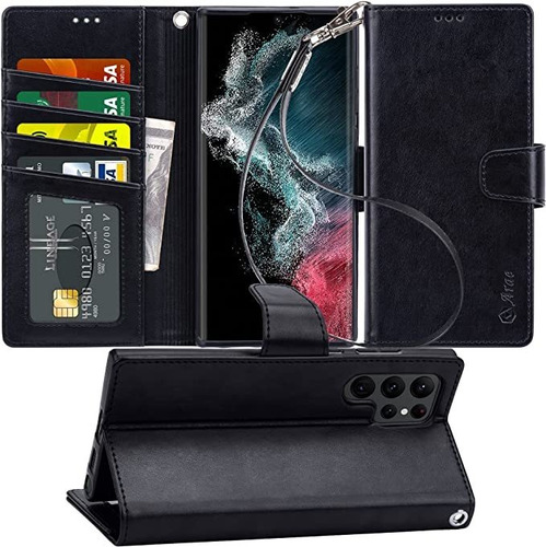 Funda Arae Para Samsung Galaxy S22 Ultra 5g Pu Leather Walle