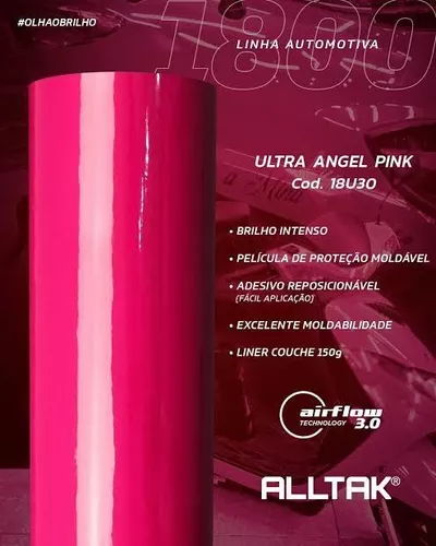 Adesivo Envelopamento Rosa Ultra Angel Pink 18,00 X 1,38