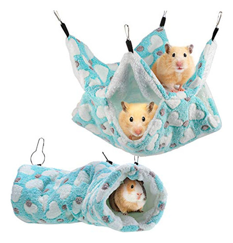 2 Pieces Small Pet Cage Hammock Hanging Tunnel For Smal...