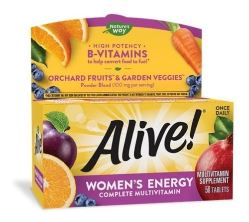 Multivitaminico Para Mujeres Alive 50 Tabletas Sabor Sin Sabor