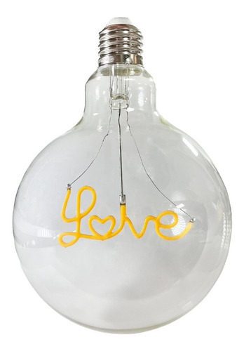 Bombillo Filamento Led Globo Love 4w 2500 K Evergreen Color de la luz Cálida