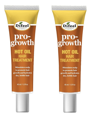 Difeel Hot Oil Pro-growth Tratamiento Capilar 1.5 Oz  2 Pzas