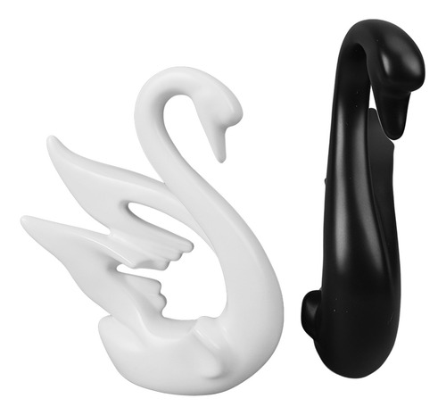 Figura De Cisne De Cerámica Blanca Y Negra, Decoración Moder