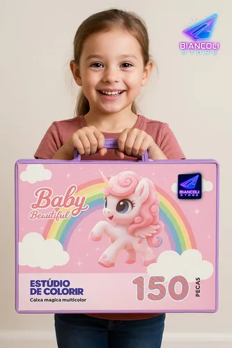 Maleta Pintura 150 Peças Mundo Dos Unicórnios Biancoli Store Mate...