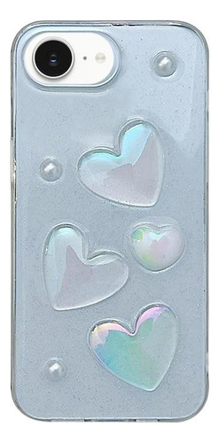 Capa Tpu Com Padrão 3d De Coração Para iPhone 16e