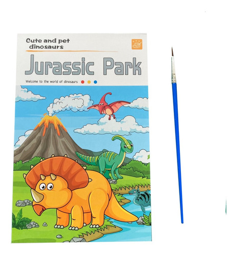 Libro Para Colorear Con Acuarela - Dinosaurio Jurassic Park