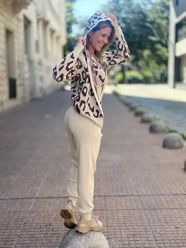 Conjunto Tejido Dama 3 Piezas Campera Pantalón Top 33sp-008 Beige Unico