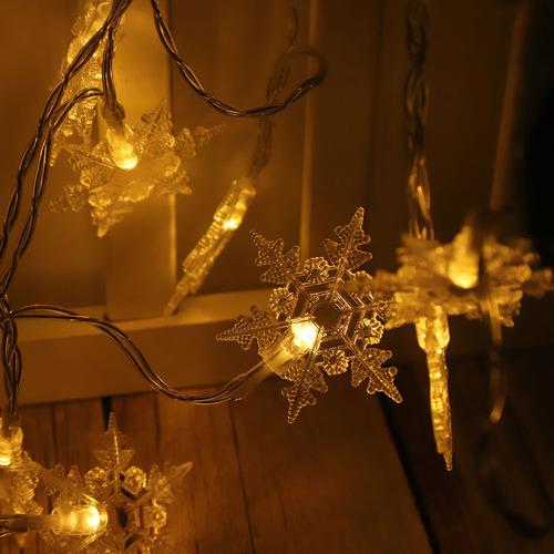 Luces De Navidad Led Con Forma De Copo De Nieve De 3 Metros