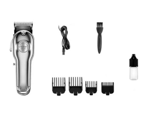 Máquina De Corte Cabello Profesional Kemei 1986 Plateado