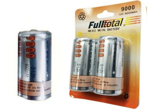 Imagen 5 de 7 de Cargador Pilas D Grandes +3 Full Total 9000mah + Fuente 220v