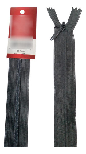 Zíper Nylon Invisível 40cm Circulo (unidade) Cor 301-chumbo