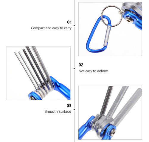 Llave Hexagonal Plegable Multiusos De 1 Pieza (azul)