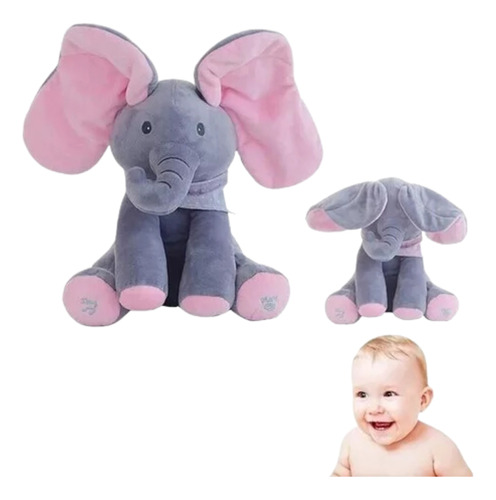 Peluche Baby El Elefante Gris Con Sonidos Y Canciones