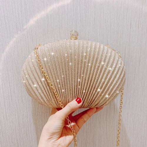 Bolsa Dama Elegante Noche Bolso * Te Encantará! * Color Champagne
