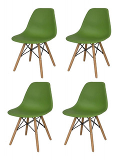 Kit 4 Sillas Charles Eames Madera - Eiffel Colores