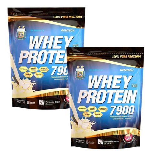 2 Gentech Whey Protein 1 Kg Proteína Suero Leche