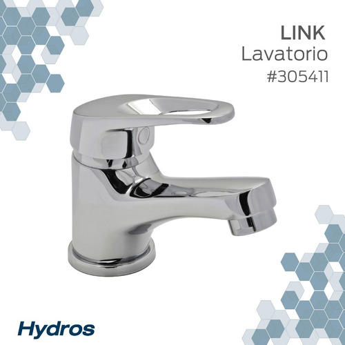 Grifería Hydros Bacha Monocomando Link Cromo + Flexible