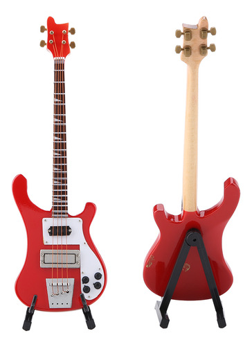 Réplica De Suporte E Estojo Para Guitarra Baixa Vermelha Em