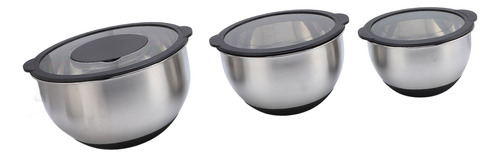 Tazas Para Mezclar De Acero Inoxidable, 3 Piezas, Tapas Y
