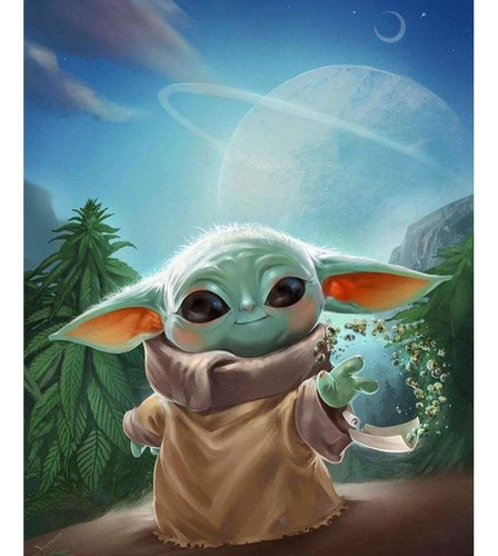 Kit De Pintura 5d Con Diamantes Star Wars Baby Yoda