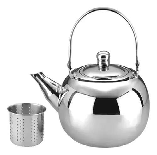 Tetera Con Infusor De Acero Inoxidable Para Cafe Te 1200 Ml Plateado