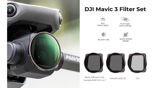 Filtro Drone Cpl, Nd2-n32, Black Soft 1/4, Dji Mavic 3 K&f