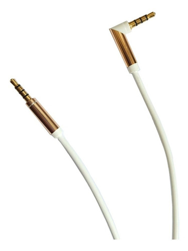 Cable Auxiliar 4 Polos Punta 90° Blanco Con Puntas Doradas