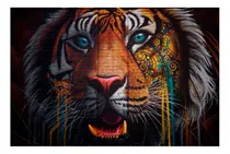 Comprar Vinilo 20x30cm Tigre Grafiti En Pared Diseño Color Arte
