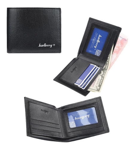 Set Cartera Billetera Hombre, Porta Llaves Y Pluma Color Marrón