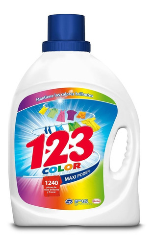 Detergente Liquido 123 Maxi Poder Para Ropa De Color 4.65 L