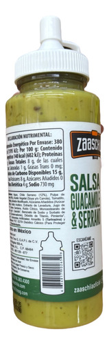 Salsa De Guacamole Y Serrano Zaaschila