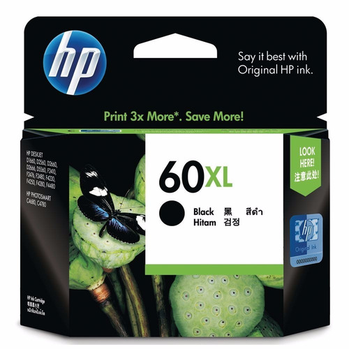 Imagen 5 de 5 de Cartucho Original Hp 60xl (cc641wl) P/multifunc. F4280 Negro