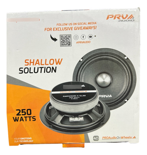 Par 2 Medios Prv Audio 6mr250b-4 Slim De 500 Watts Negro