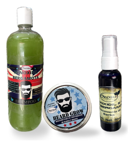 Kit Crecimiento De Cabello Y Barba Minoxidil 3pz