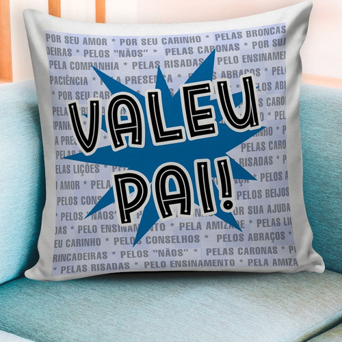 Almofada Personalizada Valeu Pai - Presente Dia Dos Pais