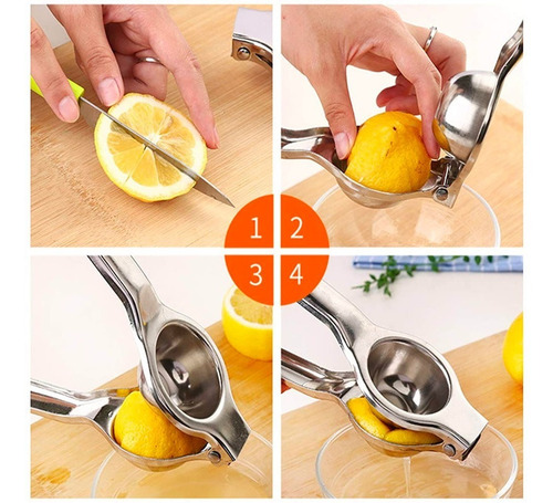 Imagen 3 de 6 de Exprimidor Manual Limón Lima Naranjas Pinza Metálico Citrico