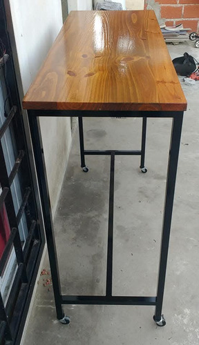 Barra Desayunadora Industrial Hierro Madera