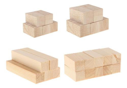 25 Piezas De Bloques De De Balsa, Varillas De Pino, Palos, /
