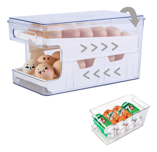 Zstea Soporte Rodante Para Huevos Para Refrigerador, Organiz