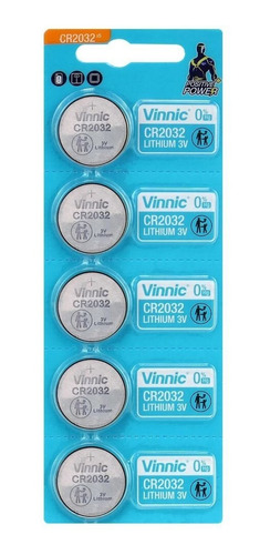 Pila Vinnic Cr2032 Boton Litio 3v Remoto Porton Alarma Hobb