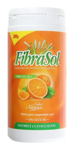 Fibrasol Naranja Psyllium 68% Polvo X 200 Gr. Estreñimiento.