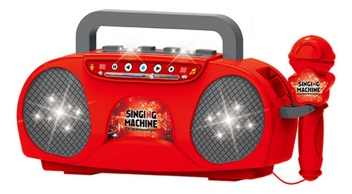 Altavoz de juguete de canto para niños de color rojo con micrófono