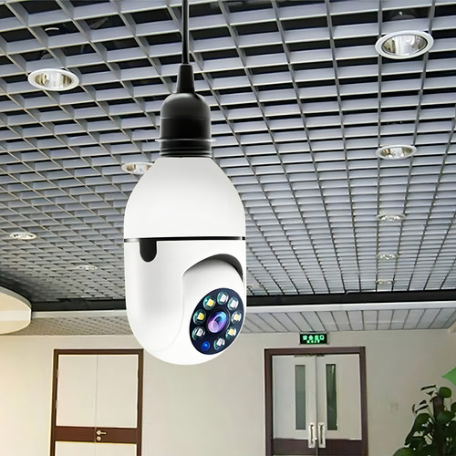 Cámara de seguridad OEM E27 con resolución 2MP visión nocturna incluida color blanco