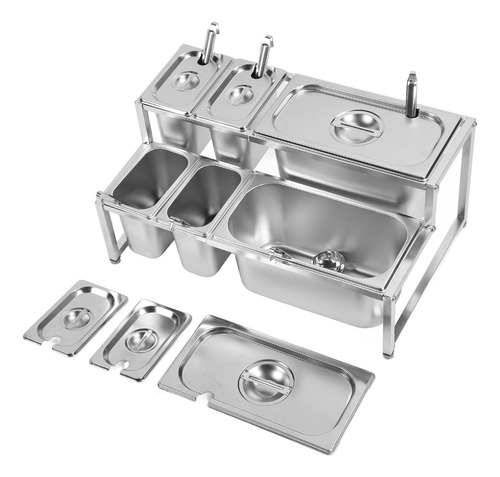 Set De Condimentos Para Estación De Condimentos De Acero Ino