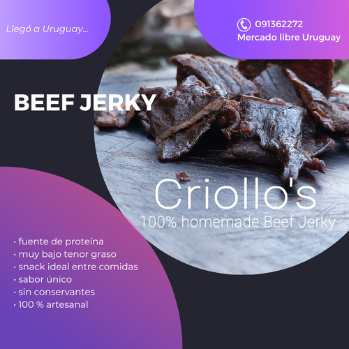 Beef Jerky 50 G(100 % Carne De Res Saborizada Deshidratada) 