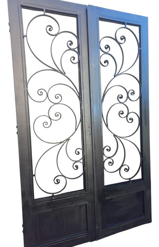 Puerta Forjada Estilo Antiguo Negro