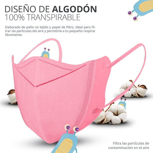 Imagen 4 de 9 de Cubrebocas Mascarilla Kn95 Niño Máxima Protección Tapabocas
